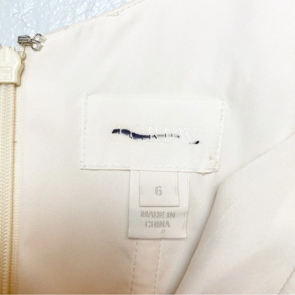 J. Crew Champagne Heidi Silk Chiffon Dress 6
